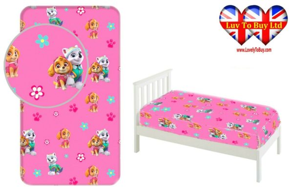 Fitted Sheet Paw Patrol Single Bed 100 %Cotton, Official Licensed(200x90x25cm)