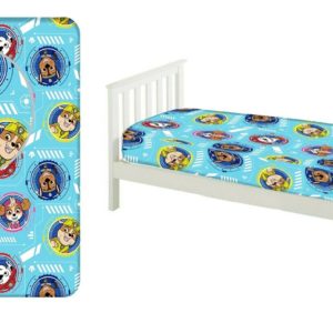 Paw Patrol Fitted Sheet Single Bed Size Specifications: -Official Licensed Paw Patrol (EAN : 5714710005037 )( MPN:1929000) Manufacturer : BrandMac -Fitted Sheet Size: 200 cm x 90 cm x 25cm (78.7